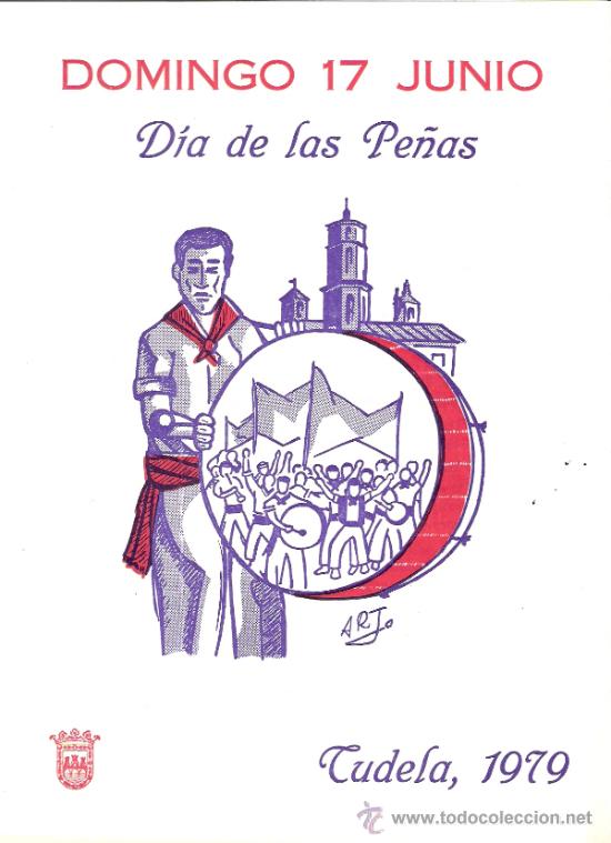 Brochures de tourisme: Programa del Dia de las Pe&ntilde;as. Tudela 1979. 8 p&aacute;ginas.22 x 16 cmtrs.
