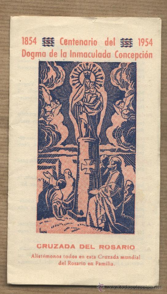 Tourismusbrosch&uuml;ren: Folleto Centenario del Dogma de la Inmaculada Concepci&oacute;n. Cruzada del Rosario.Catequ&eacute;tica La Salle