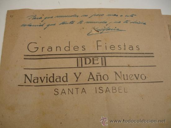 Folhetos de turismo: fiesta de navidad y a&ntilde;o nuevo 1943 santa isabel