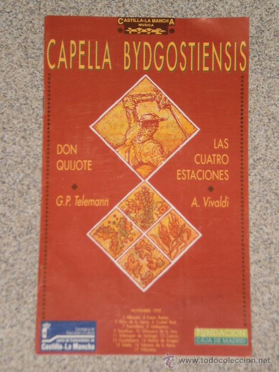 Folletos de turismo: FOLLETO DE MANO CONCIERTOS CASTILLA LA MANCHA , LAS 4 ESTACIONES ( VIVALDI )- DON QUIJOTE , A&Ntilde;O 1992
