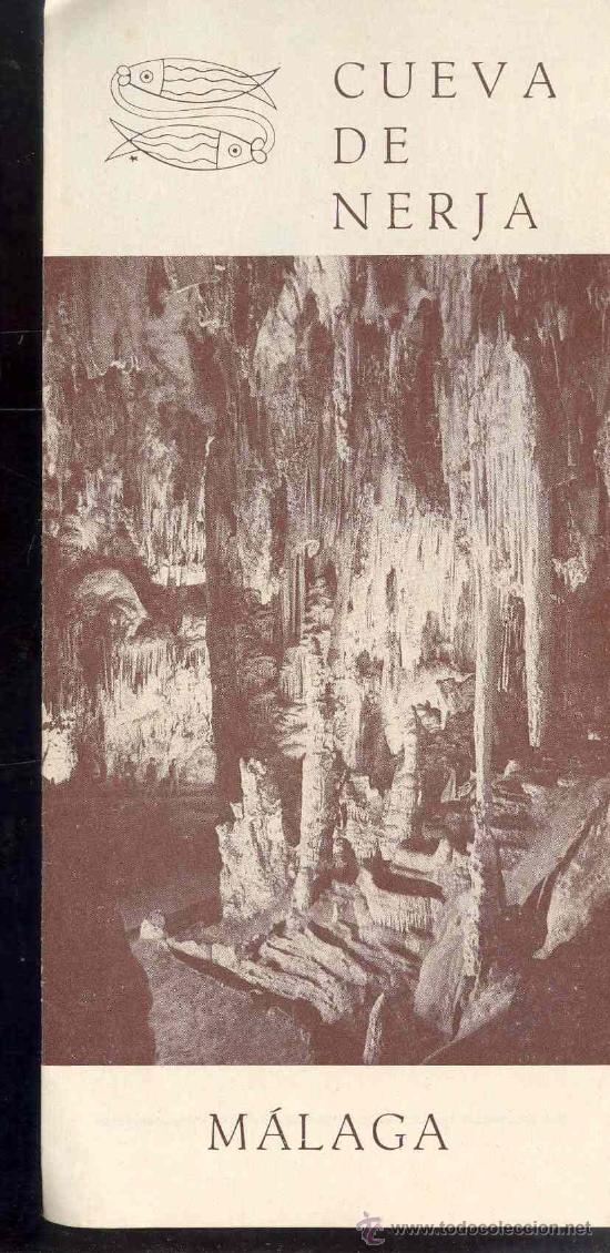 Tourismusbrosch&uuml;ren: FOLLETO PROPAGANDA DE LA CUEVA DE NERJA, MALAGA - DE LOS A&Ntilde;OS 70 - ESPA&Ntilde;OL E INGLES