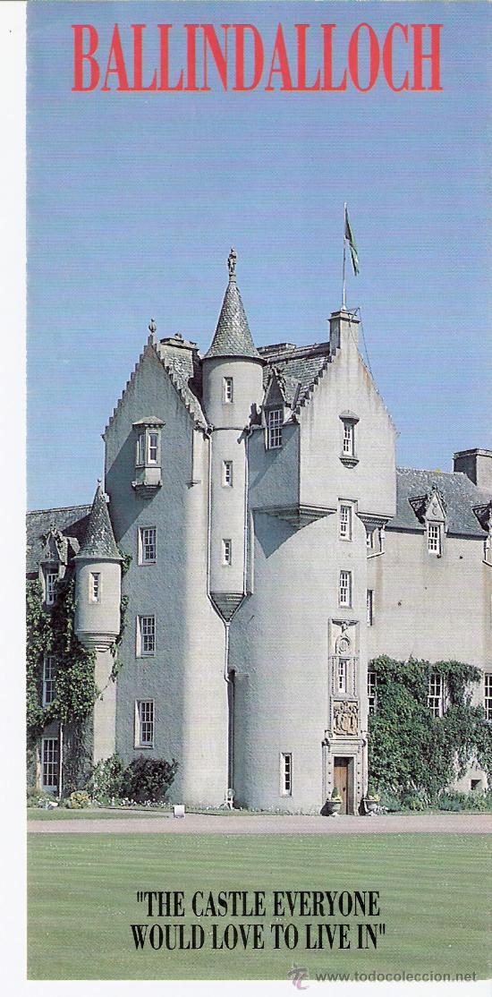 Tourismusbrosch&uuml;ren: Ballindalloch Castle. Scotland. Escocia. Diptico. 21 x 10 cmtrs.