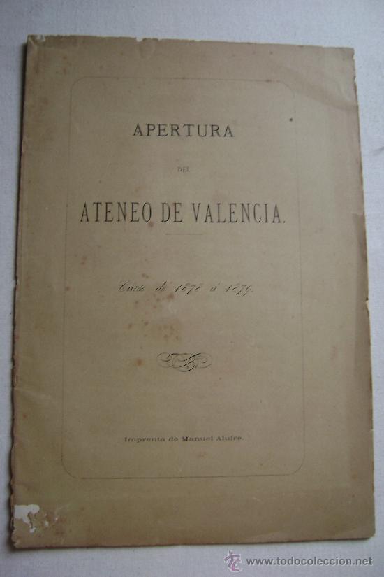 Travel Brochures: APERTURA DEL ATENEO DE VALENCIA.CURSO DE 1878 A 1879.166