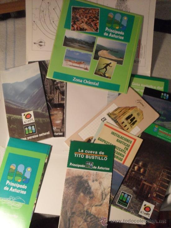 Tourismusbrosch&uuml;ren: 13 FOLLETOS DE  ASTURIAS PARAISO NATURAL - MAPAS - RUTAS - GUIAS -CON CARPETA