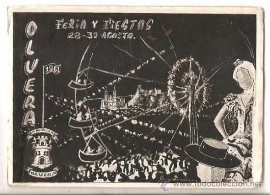 Folhetos de turismo: ANDALUC&Iacute;A - PROGRAMA DE FIESTAS DE OLVERA (C&Aacute;DIZ) A&Ntilde;O 1963
