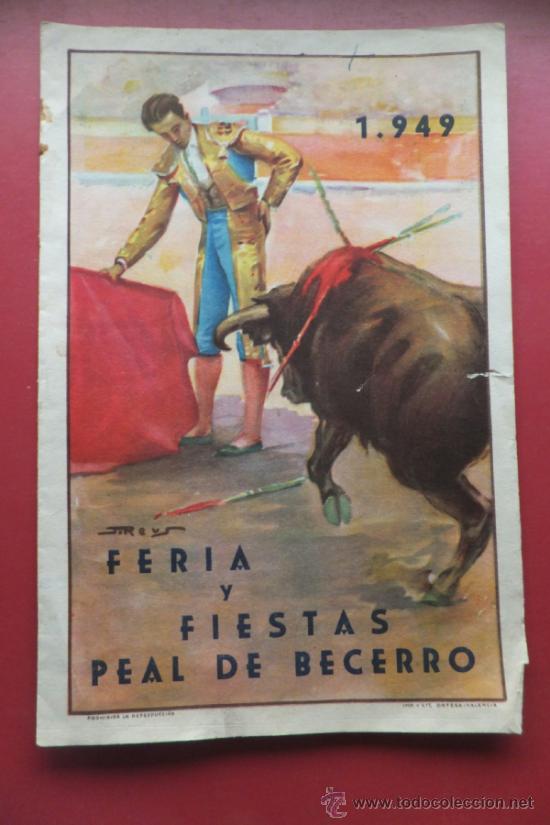 Travel Brochures: Programa Feria y Fiestas Peal de Becerro ( Ja&eacute;n) 1949 publicidad maquina coser Sigma