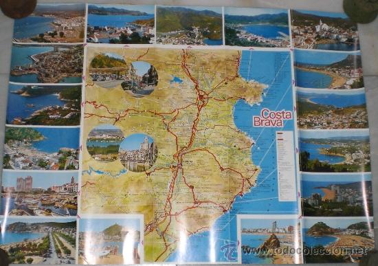 Travel Brochures: Folleto-mapa de la Costa Brava - 1970 - Descripci&oacute;n y localizaci&oacute;n de las mejores playas.