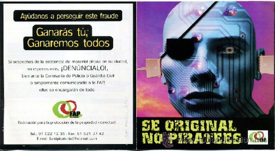 Travel Brochures: folleto cuadriptico 2002 - contra la pirateria / proteccion intelectual - musica
