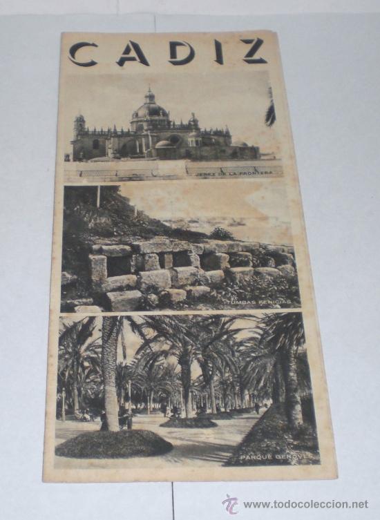 Brochures de tourisme: Antiguo Folleto de Turismo de Cadiz (triptico)