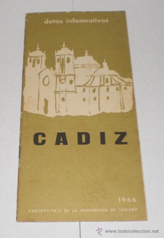 Brochures de tourisme: Folleto tur&iacute;stico de Cadiz - 1966 (con 2 mapas)