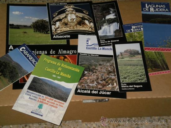 Tourismusbrosch&uuml;ren: LOTE DE 14 FOLLETOS DE MANO PARAJES DE CASTILLA LA MANCHA , A COLOR .
