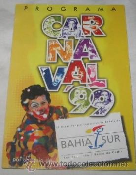 Folletos de turismo: PROGRAMA DE MANO DEL CARNAVAL DE SAN FERNANDO (C&Aacute;DIZ ) DE 1999