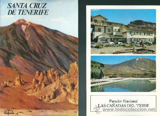 Folletos de turismo: SANTA CRUZ DE TENERIFE-ESPA&Ntilde;A MONUMENTAL.-TR&Iacute;PTICO  +  PARADOR NACIONAL LAS CA&Ntilde;ADAS DEL TEIDE
