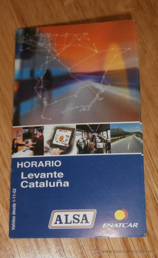 Tourismusbrosch&uuml;ren: Horario de autobuses Alsa - Enatcar / Levante - Catalu&ntilde;a (2002)