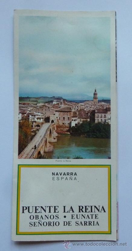 Tourismusbrosch&uuml;ren: Folleto turistico triptico Puente la Reina Obanos Eunate Se&ntilde;orio de Sarria Navarra panfleto turismo