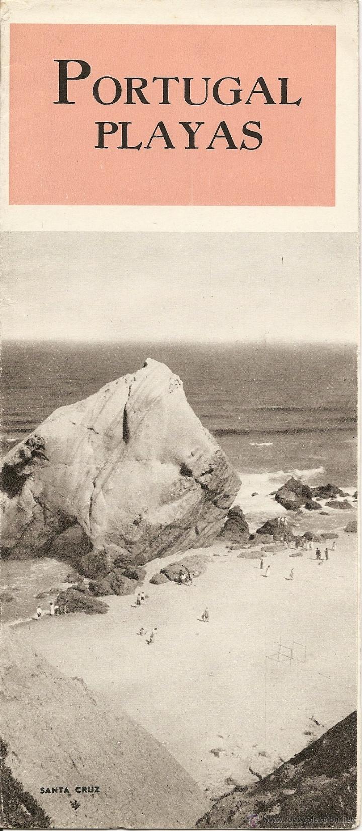 Brochures de tourisme: FOLLETO TUR&Iacute;STICO PORTUGAL, PLAYAS, DESPLEGABLE, A&Ntilde;OS 50/60