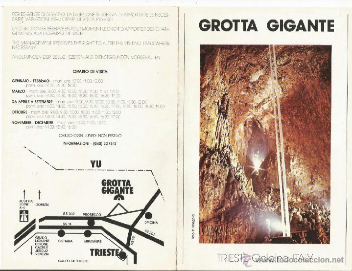 Folletos de turismo: == RR167 - GROTTA GIGANTE - TRIESTE - ITALY