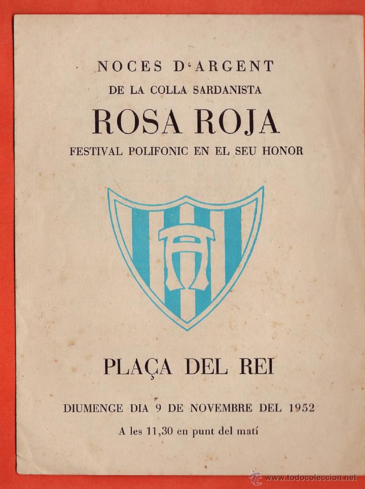 Tourismusbrosch&uuml;ren: programa - noces d'argent colla sardanista rosa roja - festival polifonic -barcelona -a&ntilde;o 1952