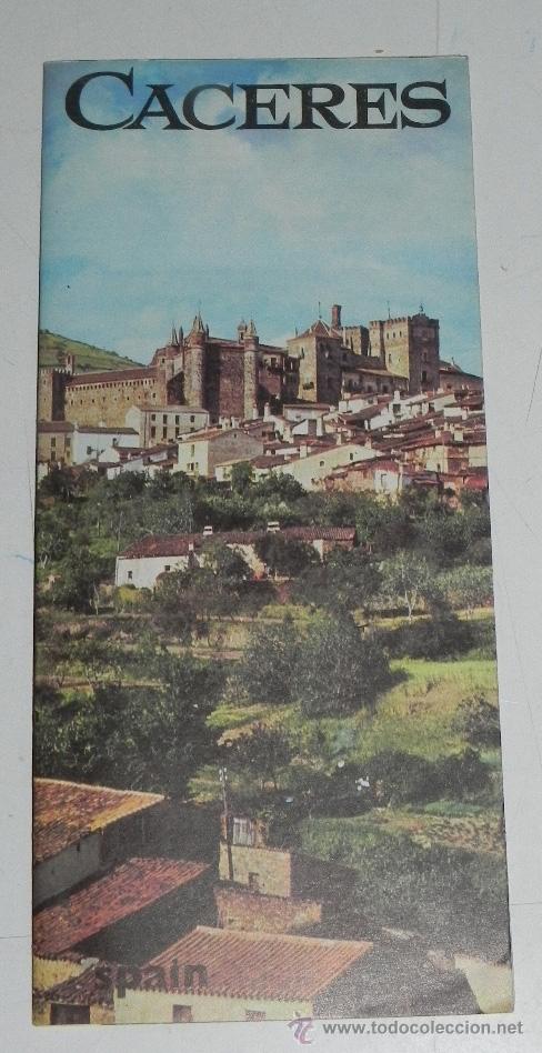 Folletos de turismo: FOLLETO TURISTICO DE CACERES - mide 22 X 10 CMS, con muchas fotografias y mapa de la ciudad, en ingl