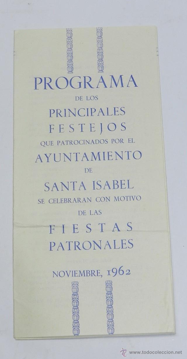 Travel Brochures: FOLLETO TRIPTICO DE SANTA ISABEL (GUINEA ESPA&Ntilde;OLA). FIESTAS PATRONALES. 1962 - Guinea Espa&ntilde;ola -  No