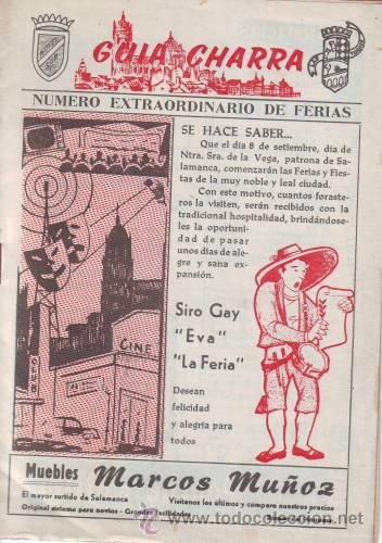 Tourismusbrosch&uuml;ren: GUIA CHARRA Salamanca. N&ordm; extraordinario de Ferias. A&ntilde;o I n&ordm; 47. S&aacute;bado 3 al 9 de Setiembre de 1966.