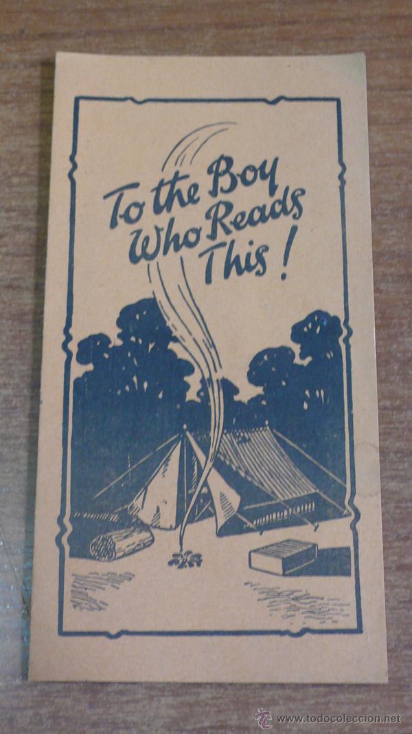 Folletos de turismo: FOLLETO BOY-SCOUTS. TO THE BOY WHO READS THIS! GREY WOLF.