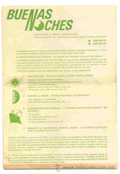 Folhetos de turismo: Folleto propaganda - Buenos noches