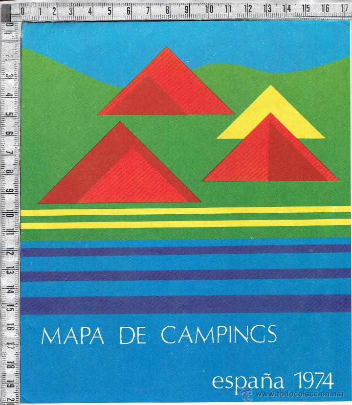 Folhetos de turismo: MAPA GUIA DE CAMPINGS ESPA&Ntilde;A 1974.