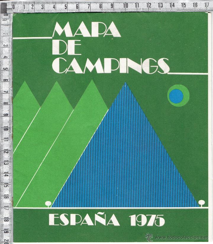 Folletos de turismo: MAPA GUIA DE CAMPINGS ESPA&Ntilde;A 1975.