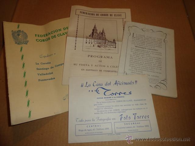 Travel Brochures: PROGRAMA DE LA FEDERACION DE COROS DE CLAVE MAYO 1957, FOLLETO EXPEDICION Y OTROS (ANSELM CLAVE)