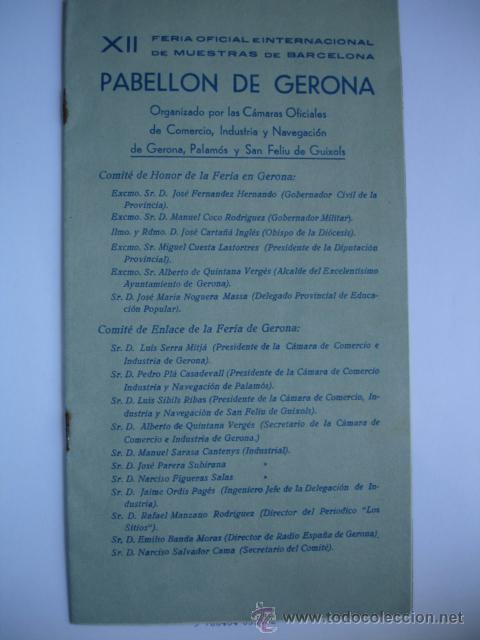 Brochures de tourisme: XII FERIA INTERNACIONAL DE BARCELONA PABELLON DE GERONA.16 PG ILUSTRADO