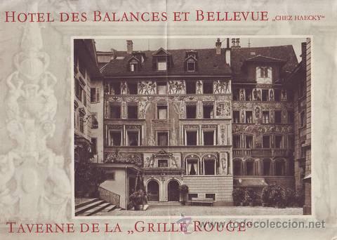 Tourismusbrosch&uuml;ren: HOTEL DES BALANCES ET BELLEVUE. Chez Haecky. TABERNE DE LA GRILLE ROUGE.
