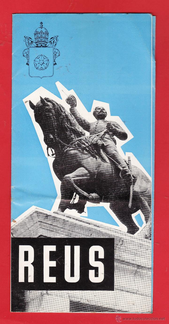 Brochures de tourisme: folleto / plano - reus - con datos turisticos y anuncios comerciales - ed. pub. borrell - a&ntilde;o 1966