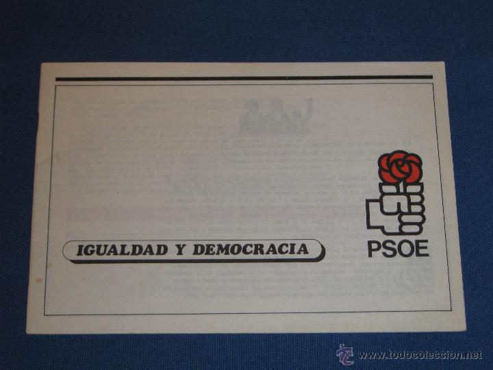 Folletos de turismo: FOLLETO POLITICO - IGUALDAD Y DEMOCRACIA - PSOE