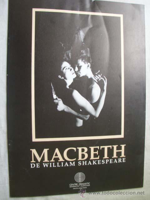 Folletos de turismo: MACBETH. Libreto representaci&oacute;n teatral de la obra de Shakespeare, Centre Dram&agrave;tic de la Generalitat
