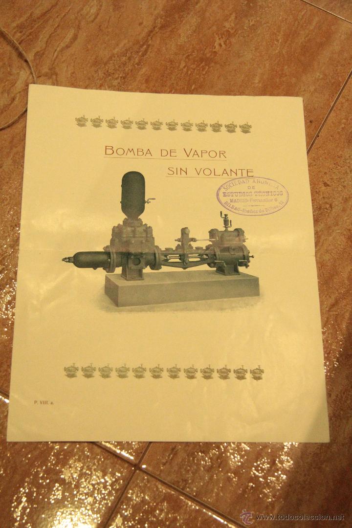 Travel Brochures: FOLLETO BOMBA DE VAPOR SIN VOLANTE, PRINCIPIOS SIGLO. SOCIEDAD ANONIMA DE ESTUDIOS T&Eacute;CNICOS. -doce-