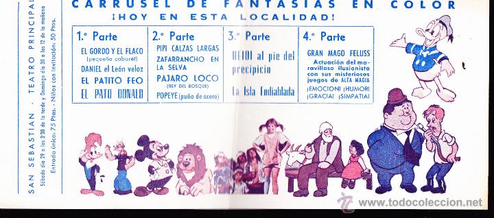 Brochures de tourisme: E9 FOLLETO CARRUSEL DE FANTASIAS EN COLOR SAN SEBASTIAN .