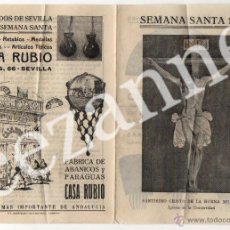 Folletos de turismo: SEMANA SANTA 1956. CRISTO BUENA MUERTE, ESTUDIANTES. PUBLICIDAD CASA RUBIO ABANICOS. SEVILLA.