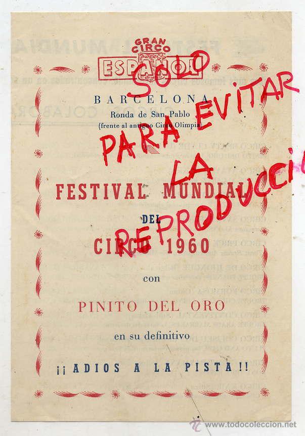 Brochures de tourisme: CIRCO 1960 ESPA&Ntilde;OL 1960 FOLLETO 2 HOJAS