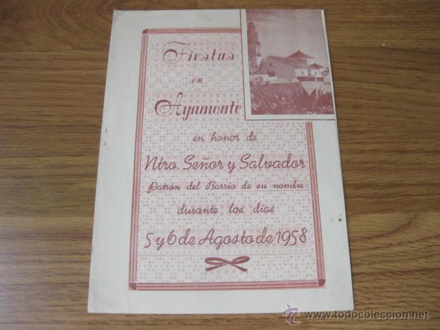 Folletos de turismo: PROGRAMA DE FIESTAS DE AYAMONTE - HUELVA 1958 - Foto 1