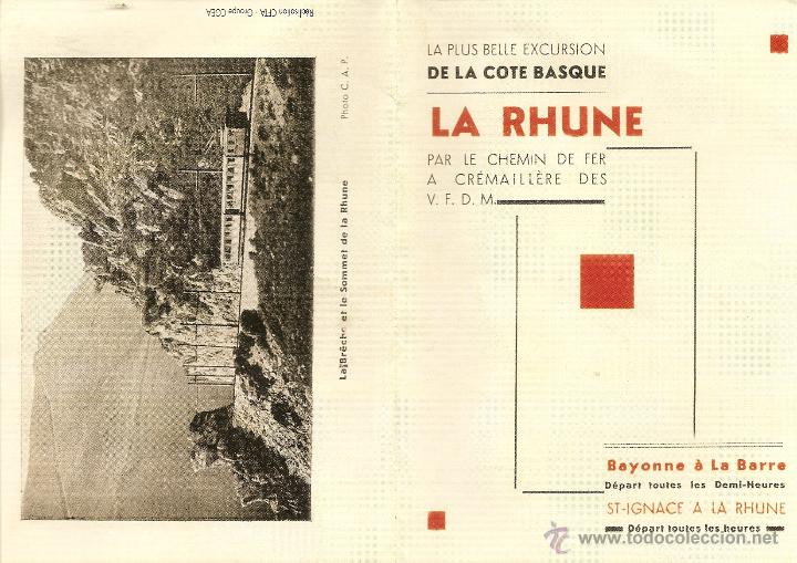 Brochures de tourisme: FOLLETO TURISMO, LA RHUNE, PAR LE CHEMIN DE FER A CR&Eacute;MAILL&Eacute;RE, 75 ANIVERSARIO, VER FOTOS