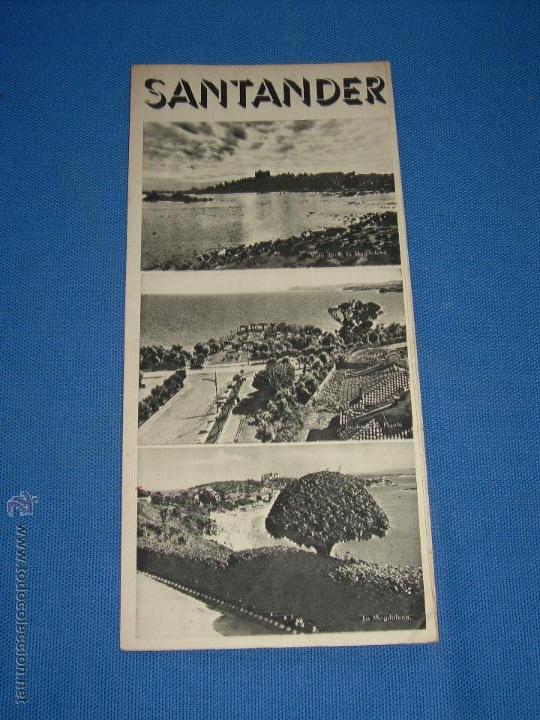 Folletos de turismo: ANTIGUO FOLLETO TURISTICO DE SANTANDER - A&Ntilde;OS 50/60