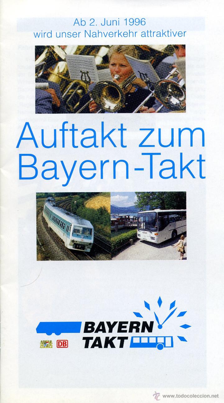 Travel Brochures: folleto bayern takt - 1996 - baviera alemania / deutschland - tren autobus -  16 pg