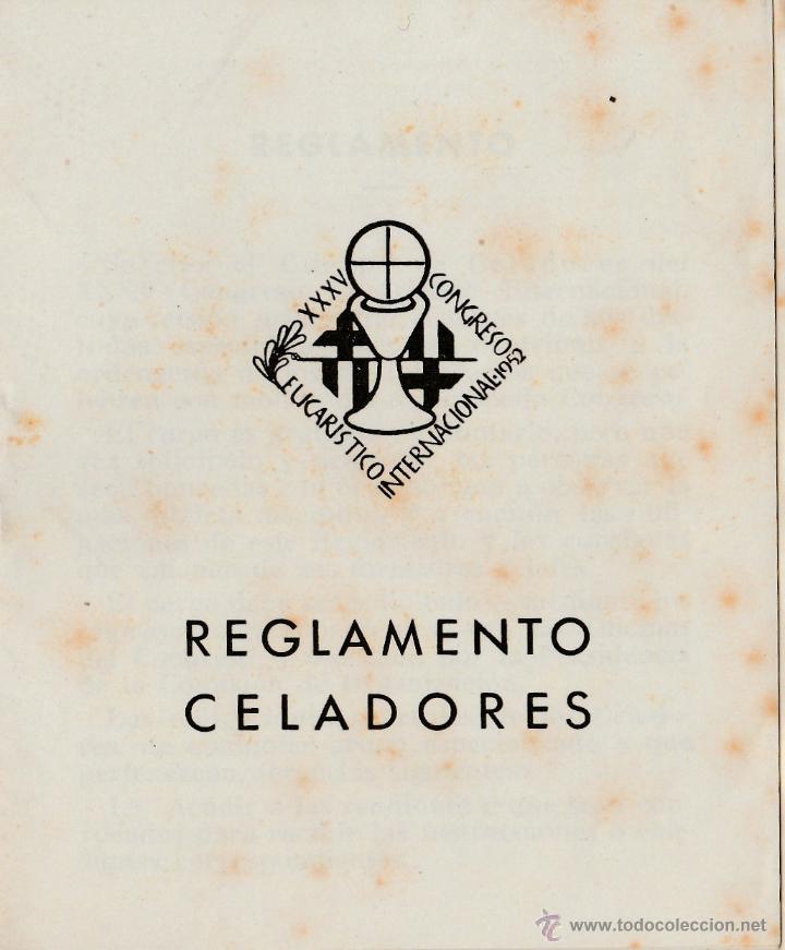 Travel Brochures: REGLAMENTO CELADORES - XXXV CONGRESO EUCARISTICO INTERNACIONAL 1952 NOMBRES Y CARGOS CONGRESISTAS