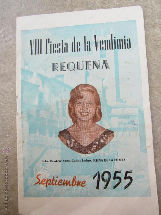 Brochures de tourisme: programa fiestas - VIII fiesta de la vendimia REQUENA septiembre 1955
