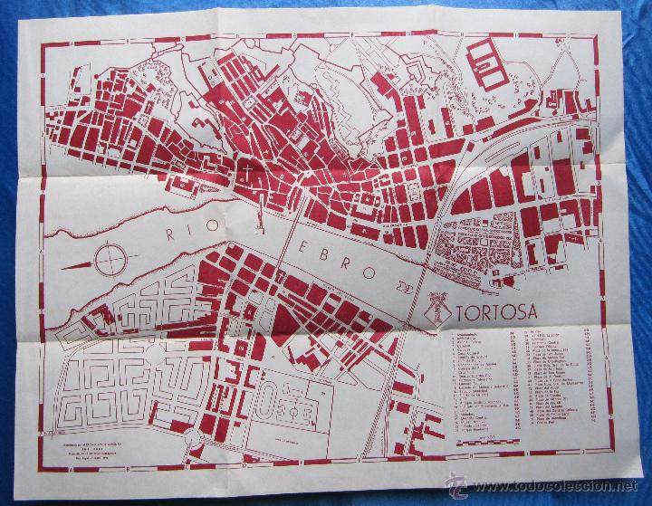 Folletos de turismo: PLANO DE TORTOSA. AUTORIZADO POR EL EXCMO. AYUNTAMIENTO. IMP. PERI, TORTOSA, 1970.