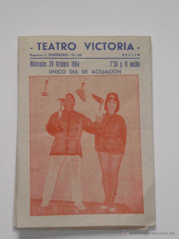 Folletos de turismo: FOLLETO COMPA&Ntilde;IA *BOMBONES TWIST-FLAMENCO ROCK*TEATRO VICTORIA DE HELLIN , A&Ntilde;O 1964