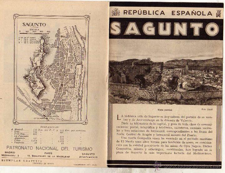 Brochures de tourisme: REP&Uacute;BLICA ESPA&Ntilde;OLA SAGUNTO CON PLANO EN TRASERA Y FOTOS P.N.T.