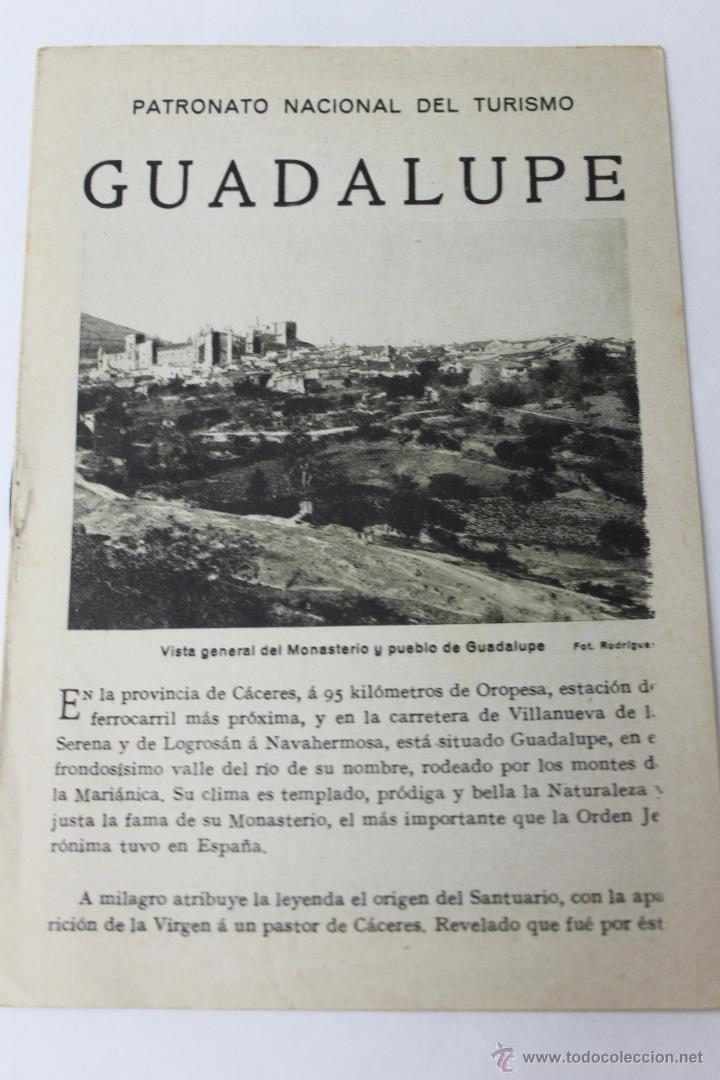 Folletos de turismo: CUADERNO TURISTICO, REPUBLICA ESPA&Ntilde;OLA, GUADALUPE, CACERES, ANTERIOR GUERRA CIVIL