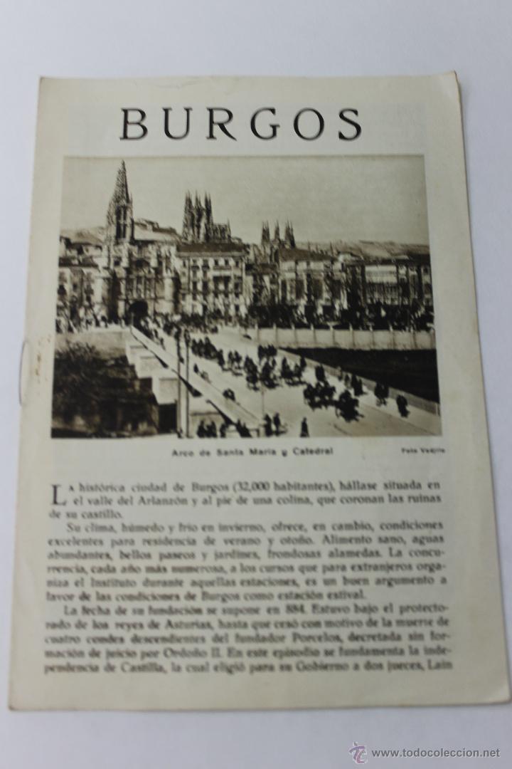 Tourismusbrosch&uuml;ren: CUADERNO TURISTICO, REPUBLICA ESPA&Ntilde;OLA, BURGOS, ANTERIOR GUERRA CIVIL